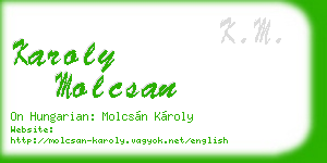 karoly molcsan business card